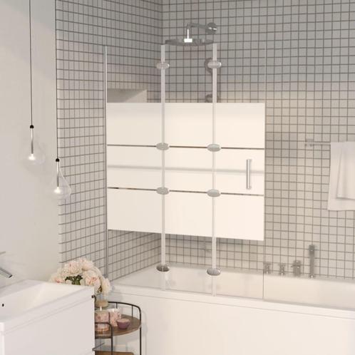 vidaXL Douchewand inklapbaar 100x140 cm ESG wit, Doe-het-zelf en Bouw, Sanitair, Nieuw, Verzenden