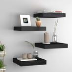 vidaXL Wandschappen zwevend 4 st 23x23,5x3,8 cm MDF zwart, Huis en Inrichting, Kasten | Wandmeubels, Verzenden, Nieuw