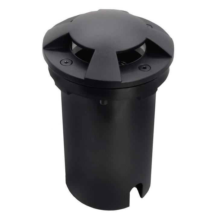 Grondspots Deckgrondspot Rond Zwart Ø10,8cm Tuinverlichting, Tuin en Terras, Buitenverlichting, Minder dan 50 watt, Nieuw, Aluminium