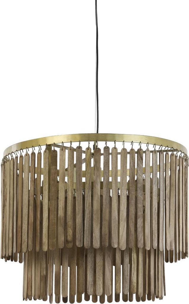 2dekans | Light & Living Gularo Hanglamp - Donkerbruin Hout, Huis en Inrichting, Lampen | Hanglampen, Ophalen of Verzenden