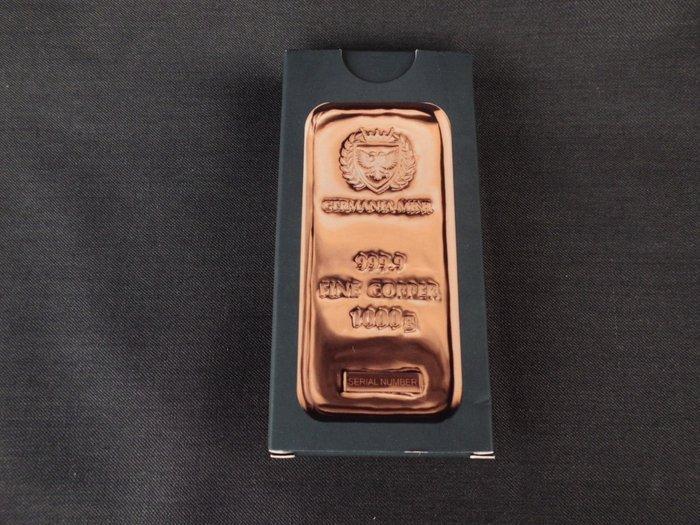 1 kilogram koper - .999 Germania Mint. (Zonder Minimumprijs), Postzegels en Munten, Edelmetalen en Baren
