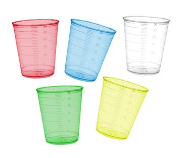 Grote set van 400 maatbekers (30 ml, gemengde kleuren, PP, beschikbaar voor biedingen