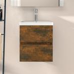 vidaXL Wastafelkast 41x38,5x45 cm bewerkt hout gerookt, Huis en Inrichting, Verzenden, Nieuw