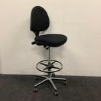 Balie / hoge werkstoel met voetenring, zwart - chroom, Ergonomisch, Gebruikt, Bureaustoel, Zwart