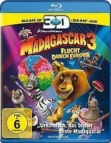 Madagascar 3 - Flucht durch Europa (+ Blu-ray + DVD)...  DVD, Cd's en Dvd's, Blu-ray, Zo goed als nieuw, Verzenden