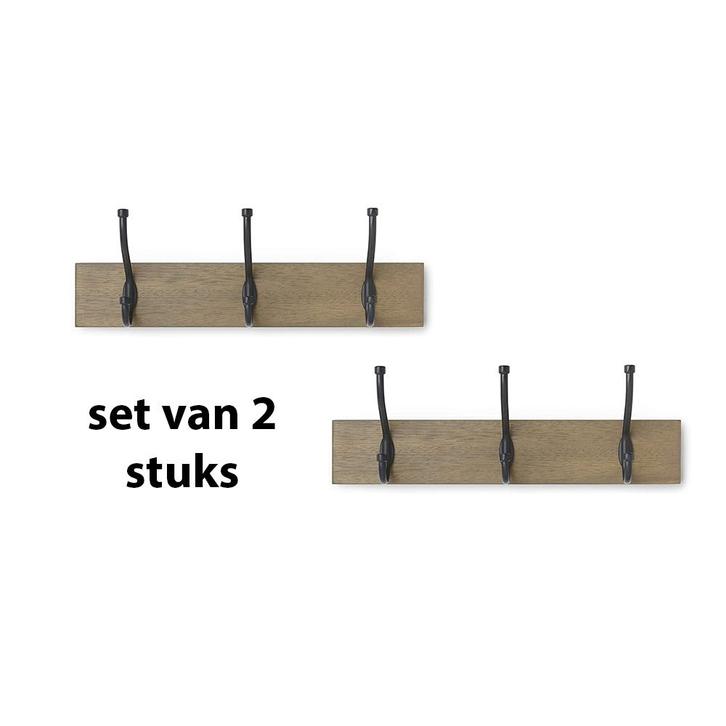 Set van 2 stuks kapstok - kledinghanger - muur - 3 haken, Huis en Inrichting, Woonaccessoires | Kapstokken, Verzenden