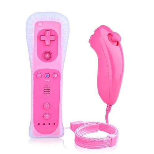 Wii Controller / Remote Roze + Nunchuk Roze (Third Party)..., Games en Spelcomputers, Spelcomputers | Nintendo Wii, Zo goed als nieuw