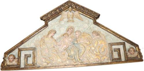 Antique Retable - Bois - 1800-1850 - Naissance du garçon, Antiek en Kunst, Kunst | Niet-Westerse kunst