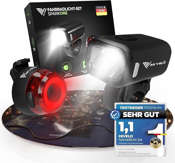 2dekans | MIVELO Fietsverlichting Set – USB Oplaadbaar &, Fietsen en Brommers, Fietsaccessoires | Fietsverlichting, Ophalen of Verzenden