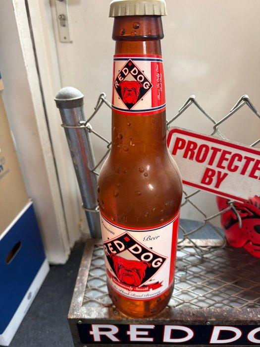 Rare advertising display stand (Red Dog) with fence, beer, Antiek en Kunst, Curiosa en Brocante