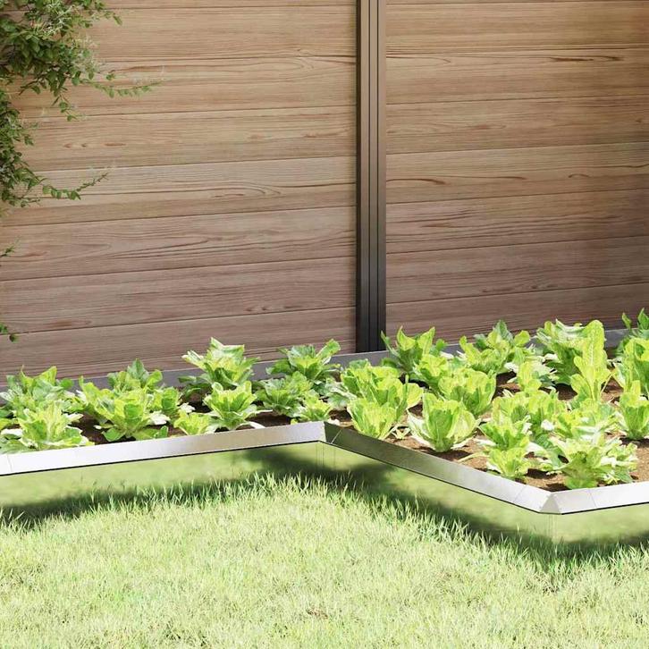 vidaXL Slakkenhekje Zilver 10 x 10 x 25 cm Roestvrij staal, Tuin en Terras, Bielzen en Borduren, Nieuw, Verzenden