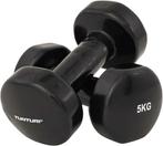 Tunturi Dumbbell set - 2 x 5,0 kg - Vinyl - Zwart - Incl., Sport en Fitness, Fitnessmaterialen, Ophalen of Verzenden, Nieuw