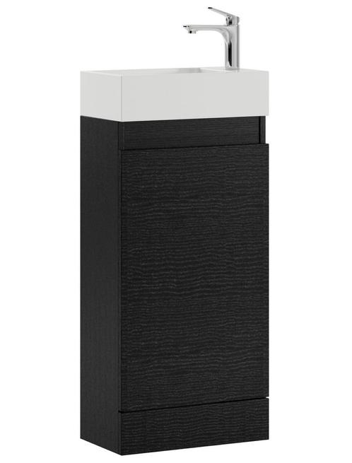 Toiletmeubel Peru 40 x 22 cm Zwart Houtnerf Fonteinmeubel, Doe-het-zelf en Bouw, Sanitair, Nieuw, Verzenden