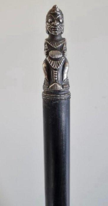 Wandelstok - met massief zilveren handgreep (835) met een, Antiek en Kunst, Kunst | Niet-Westerse kunst