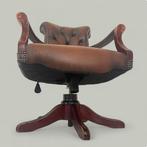 Bureaustoel - Leder, Hout - Stile Chesterfield, Antiek en Kunst