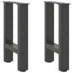 vidaXL Salontafelpoten 2 st 28x(42-43) cm staal antraciet, Huis en Inrichting, Verzenden, Nieuw