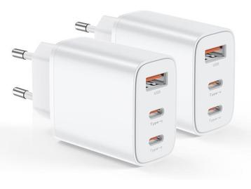 Veiling - 2x USB-C 30 W 3-poorts stekker oplader - Fast char beschikbaar voor biedingen