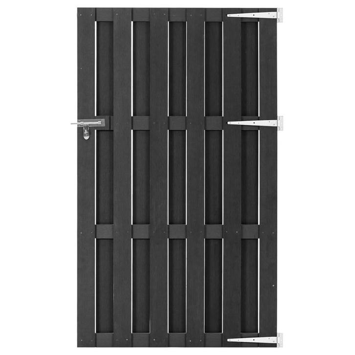 vidaXL Poort 100x180 cm HKC grijs, Tuin en Terras, Tuinpoorten, Nieuw, Verzenden