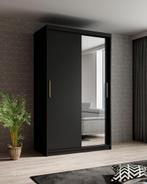 Meubella | Kledingkast mat zwart 120x62x200 schuifdeur, Verzenden, Nieuw