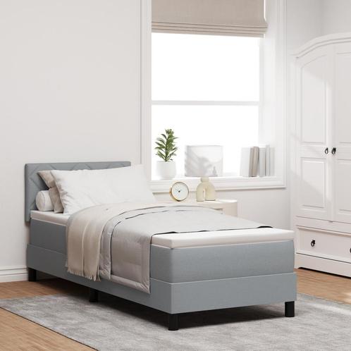 vidaXL Boxspringbed met Matras Lichtgrijs 80x200 cm Stof, Huis en Inrichting, Slaapkamer | Bedden, Nieuw, Verzenden