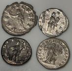 Romeinse Rijk 4 Silver coins AS 117-238 (Lucilla, Hadrian,, Postzegels en Munten