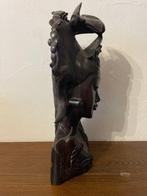 Balinese Wooden Female Bust with Bird Motif [Good Condition]