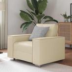 vidaXL Sofa Stoel 59 cm met kussen Crème Kunstleer, Huis en Inrichting, Verzenden, Nieuw