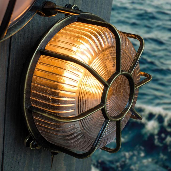 Scheepslampen &amp; Maritiem Scheepslamp Bering Brons, Tuin en Terras, Buitenverlichting, 50 tot 250 watt, Nieuw, Overige materialen