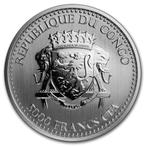 Congo. 5000 Francs 2019 1 oz Republic of Congo Silver