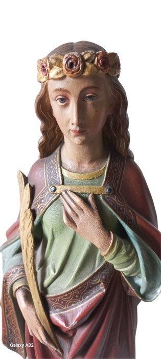 Figuur - Rosalia van Palermo - 41 cm - Hout, Antiquités & Art, Art | Art non-occidental