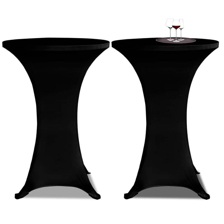 vidaXL Statafelhoes Stretch Ø70cm Zwart (2 stuks), Tuin en Terras, Tuinmeubel-accessoires, Nieuw, Verzenden
