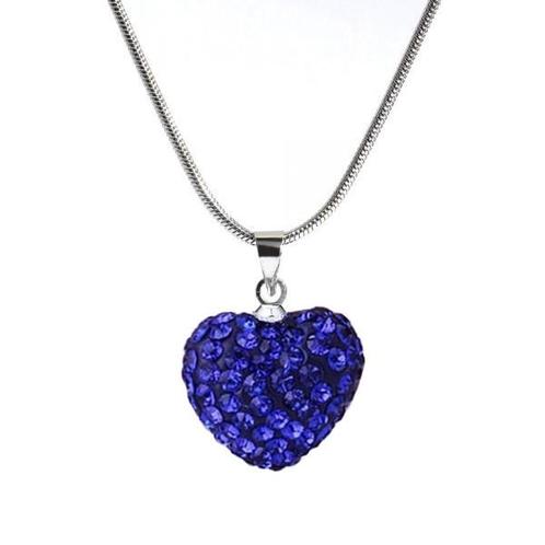 Fako Bijoux® - Ketting - Disco Dots - Hart - Donkerblauw, Handtassen en Accessoires, Kettingen, Verzenden