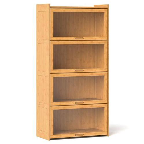 Tweedekans | Coast 4-laags bamboe boekenkast 140 cm met, Huis en Inrichting, Kasten | Boekenkasten, Ophalen of Verzenden