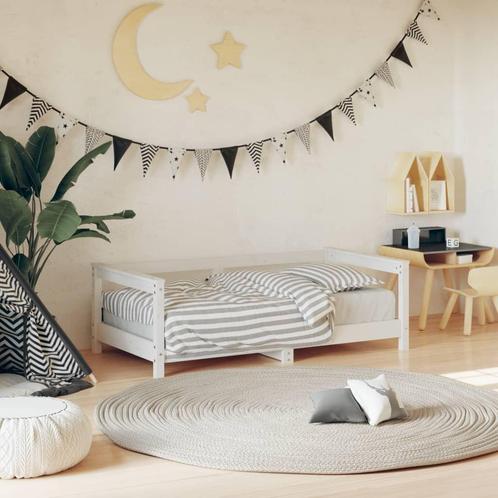 vidaXL Kinderbedframe 70x140 cm massief grenenhout wit, Kinderen en Baby's, Kinderkamer | Bedden, Nieuw, Verzenden