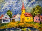 Marie Luisa Hlobilova (1946) - Jihoeská Náves (A Village in, Antiek en Kunst, Kunst | Schilderijen | Klassiek