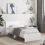 vidaXL Bedframe met hoofdbord bewerkt hout wit 75x190 cm, Verzenden, Nieuw