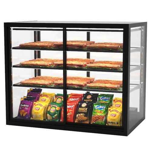 Neutrale Vitrine | INTEGRA | Zwart | 4 Niveaus |, Zakelijke goederen, Horeca | Keukenapparatuur, Nieuw in verpakking, Verzenden