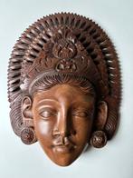 Set traditional hand-carved Balinese masks in various wood