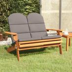 vidaXL Tuinbank Adirondack met kussens 126 cm massief, Tuin en Terras, Verzenden, Nieuw