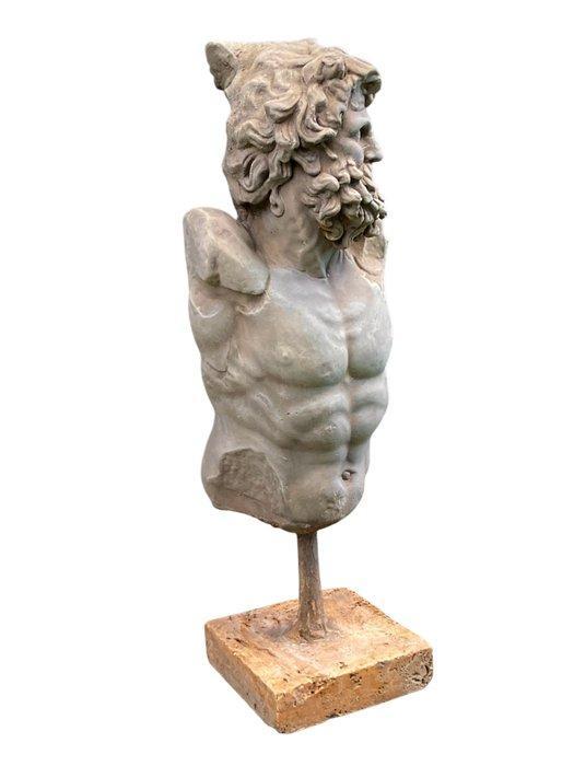 Figuur - Dorso Menelao e retro Leone 41 cm h - Gegoten steen, Antiek en Kunst, Antiek | Keramiek en Aardewerk