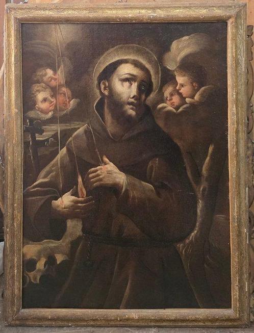 Scuola napoletana (XVII) - San Francesco, Antiek en Kunst, Kunst | Schilderijen | Klassiek