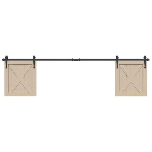 vidaXL Ophangset voor schuifdeur 200 cm koolstofstaal, Doe-het-zelf en Bouw, Overige Doe-Het-Zelf en Bouw, Nieuw, Verzenden