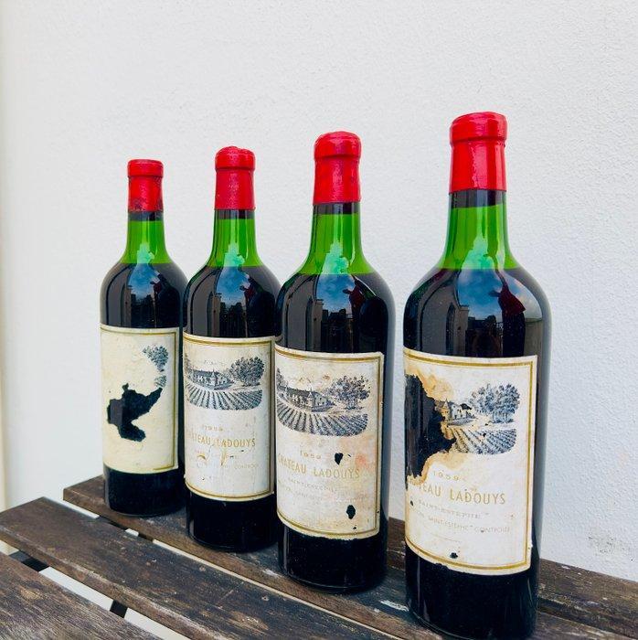 1959 Chateau Ladouys - Saint-Estèphe - 4 Flessen (0.75, Verzamelen, Wijnen