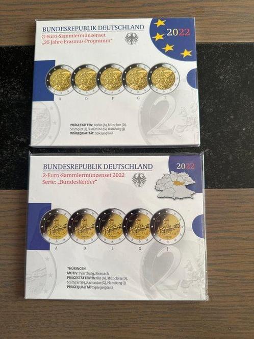 Duitsland. 2 Euro 2022 Erasmus + Thuringen (10 munten), Postzegels en Munten, Munten | Europa | Euromunten