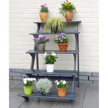 NIEUW - Plantentrap groot 5 treden antraciet, Verzenden, Nieuw