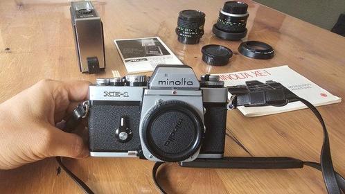 Minolta XE-1 + Rokkor 1,4/50 + W.Rokkor 2,8/28 Single lens, Audio, Tv en Foto, Fotocamera's Analoog