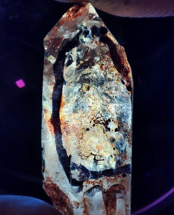 Verzamelitem - Zeer zeldzame Enhydro-kwarts kristal met, Verzamelen, Mineralen en Fossielen