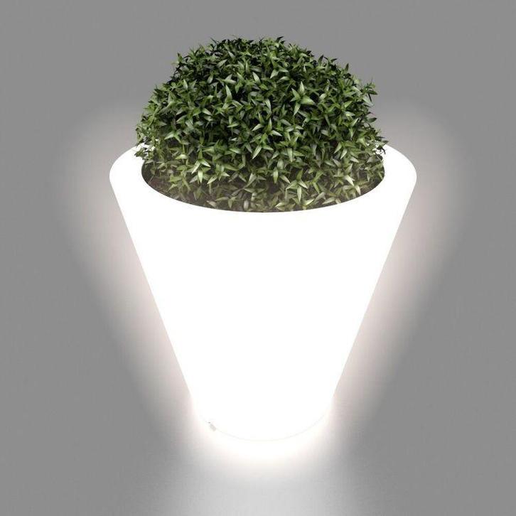 Bloempot Wit LED 50cm Hoog - OP = OP - Laatste Stuks!, Tuin en Terras, Bloempotten, 70 cm of meer, Nieuw, Kunststof, Verzenden