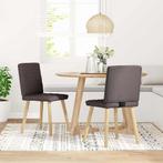 vidaXL Eetkamerstoelen 2 st stof donkerbruin, Huis en Inrichting, Verzenden, Nieuw