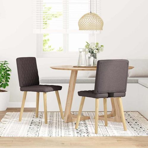 vidaXL Eetkamerstoelen 2 st stof donkerbruin, Huis en Inrichting, Stoelen, Nieuw, Verzenden